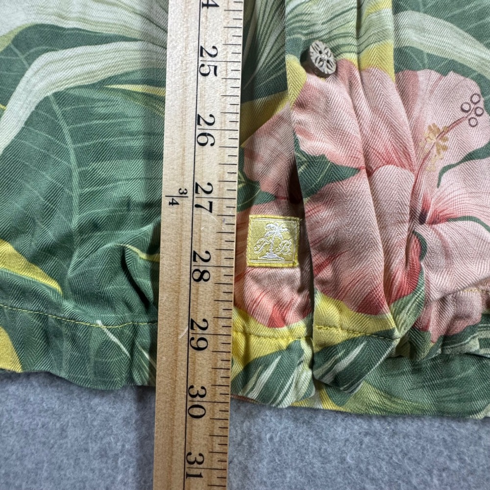 Tommy Bahama Shirt Mens L Yellow Tropical Hibiscus Floral Camp Button Up - Picture 3 of 7